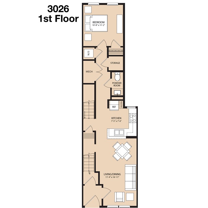 The Brownstones 3026 1st Floor